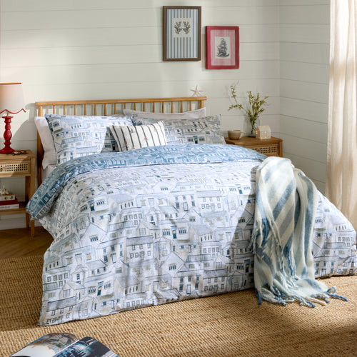 Bedding - Abersoch Town  Duvet Cover Set Sea Blue Wylder