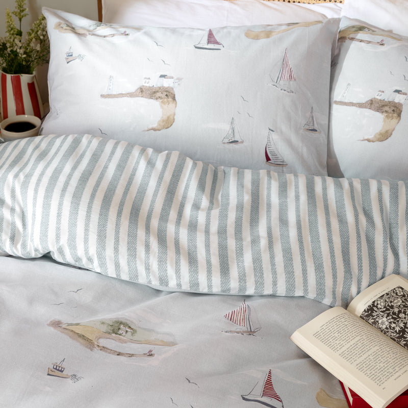  Bedding - Abersoch Shore  Duvet Cover Set Sky Blue Wylder