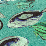 Wylder Abyss Fish Repeat Cushion Cover in Teal