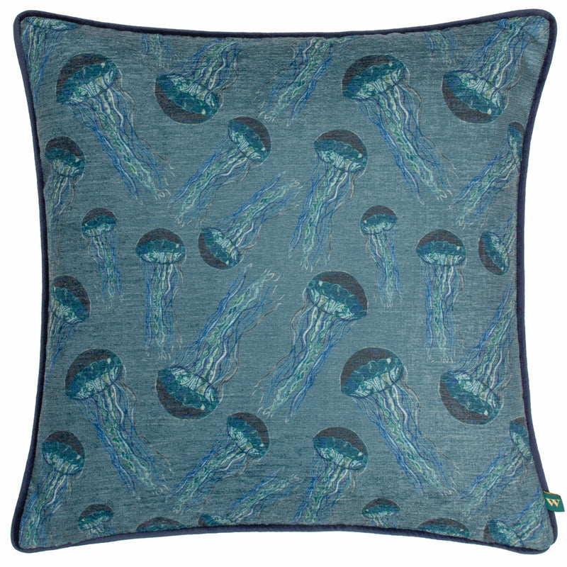 Wylder Abyss Jellyfish Cushion Cover in Petrol