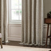 Floral Beige Curtains - Acorn Tonal Matt Jacquard Pencil Pleat Curtains Linen Morris & Co