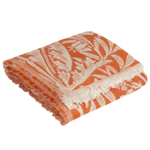 Floral Orange Throws - Acorn Tonal Jacquard Throw Brick Morris & Co