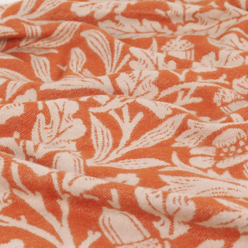 Floral Orange Throws - Acorn Tonal Jacquard Throw Brick Morris & Co