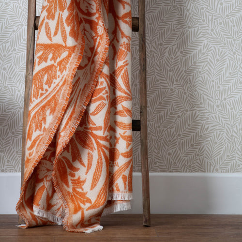 Floral Orange Throws - Acorn Tonal Jacquard Throw Brick Morris & Co