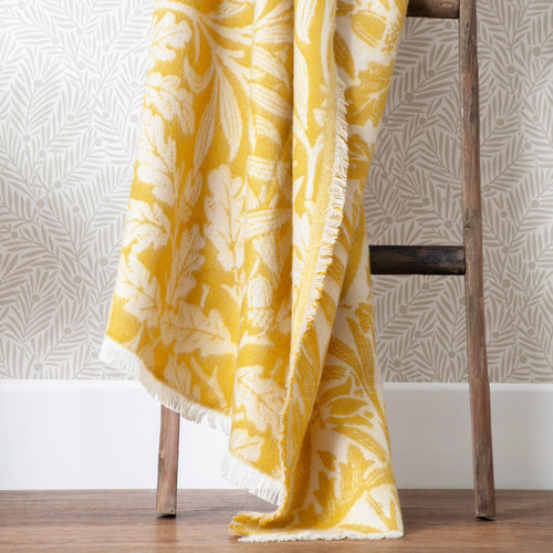 Floral Yellow Throws - Acorn Tonal Jacquard Throw Gold Morris & Co