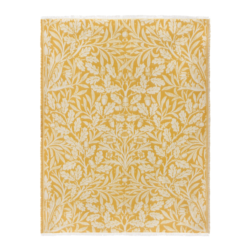 Floral Yellow Throws - Acorn Tonal Jacquard Throw Gold Morris & Co