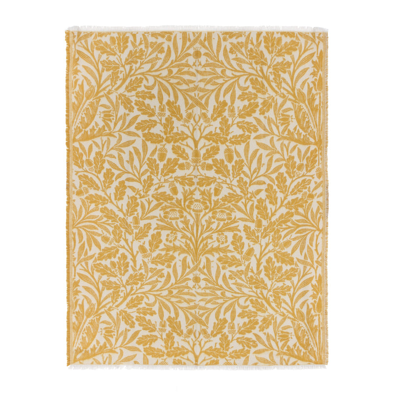 Floral Yellow Throws - Acorn Tonal Jacquard Throw Gold Morris & Co