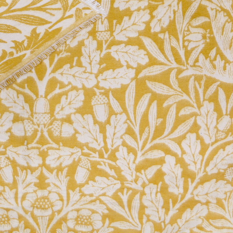 Floral Yellow Throws - Acorn Tonal Jacquard Throw Gold Morris & Co