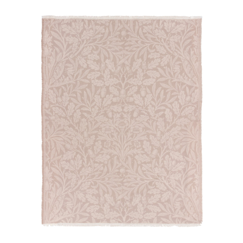 Floral Beige Throws - Acorn Tonal Jacquard Throw Linen Morris & Co