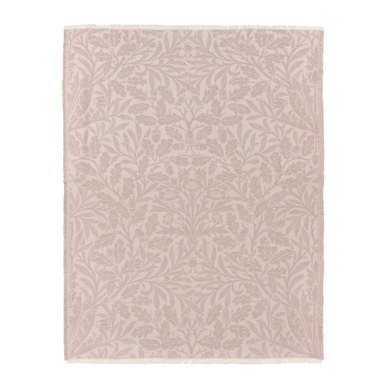 Floral Beige Throws - Acorn Tonal Jacquard Throw Linen Morris & Co