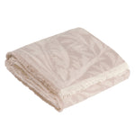 Floral Beige Throws - Acorn Tonal Jacquard Throw Linen Morris & Co