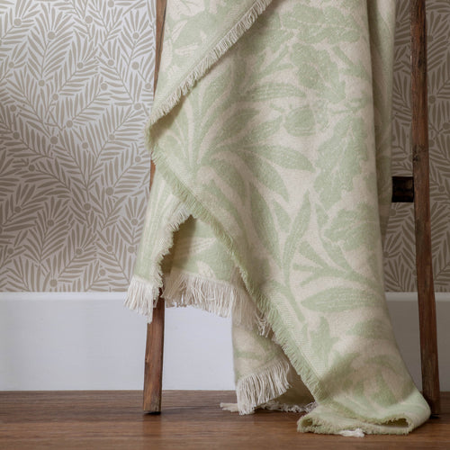 Floral Green Throws - Acorn Tonal Jacquard Throw Sage Morris & Co