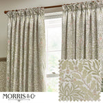 Floral Beige Curtains - Acorn Multi Floral Jacquard Pencil Pleat Curtains Stone/Sage Morris & Co