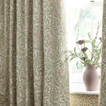 Floral Beige Curtains - Acorn Multi Floral Jacquard Pencil Pleat Curtains Stone/Sage Morris & Co