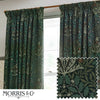 Floral Green Curtains - Acorn Multi Floral Jacquard Pencil Pleat Curtains Thyme/Forest Morris & Co