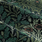 Floral Green Curtains - Acorn Multi Floral Jacquard Pencil Pleat Curtains Thyme/Forest Morris & Co