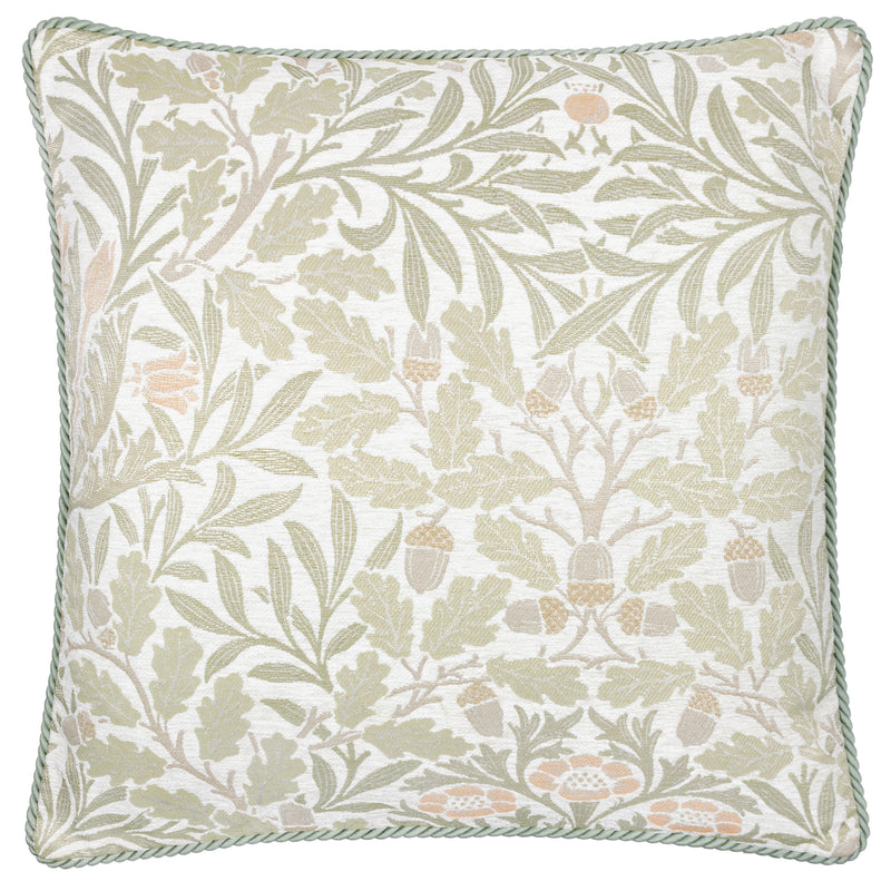 Floral Beige Cushions - Acorn Multi Jacquard Feather Rich Filled Cushion Stone/Sage Morris & Co