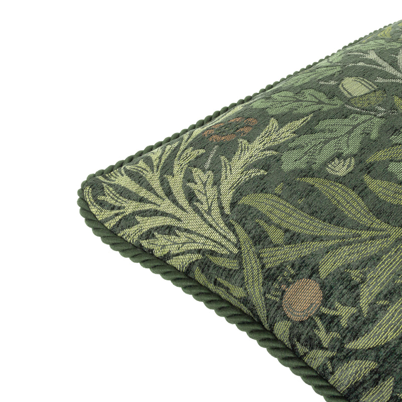 Floral Green Cushions - Acorn Multi Jacquard Cushion Cover Thyme/Forest Morris & Co