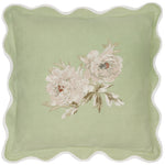 Floral Green Cushions - Adele Floral Embroidered Cushion Cover Sage Sanderson