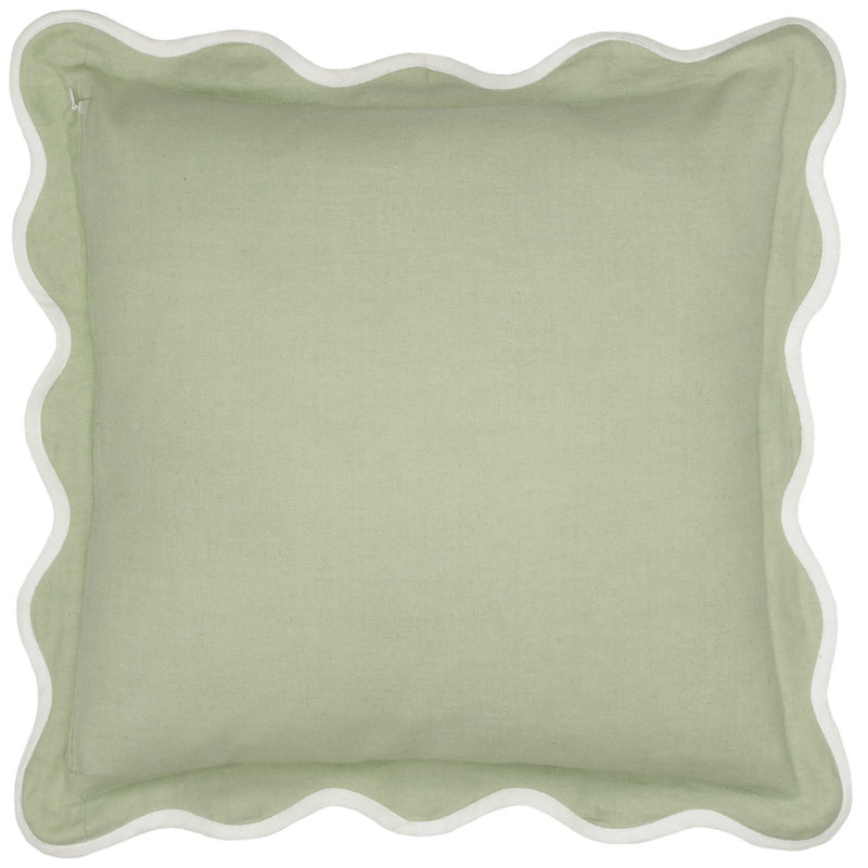 Floral Green Cushions - Adele Floral Embroidered Cushion Cover Sage Sanderson