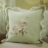 Floral Green Cushions - Adele Floral Embroidered Cushion Cover Sage Sanderson