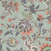 Floral Green Fabric - Adhira Printed Cotton Fabric (By The Metre) Mint Voyage Maison