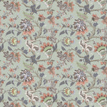 Floral Green Fabric - Adhira Printed Cotton Fabric (By The Metre) Mint Voyage Maison