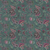 Floral Green Fabric - Adhira Printed Cotton Fabric (By The Metre) Onyx Voyage Maison