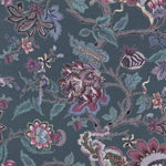 Floral Blue Fabric - Adhira Printed Cotton Fabric (By The Metre) Storm Voyage Maison