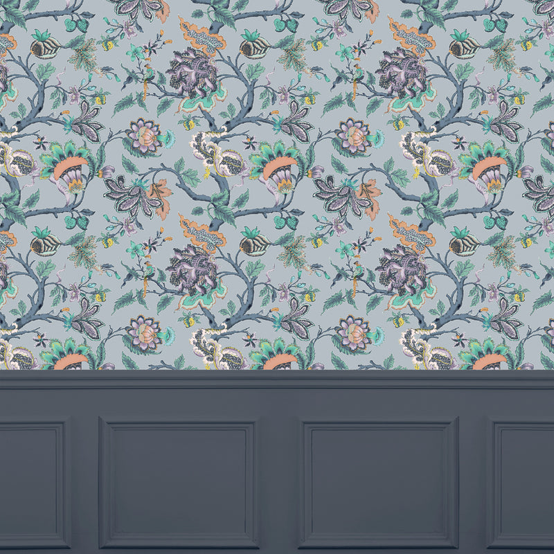 Voyage Maison Adhira 1.4m Wide Width Wallpaper in Sapphire