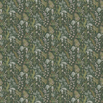 Floral Green Fabric - Aileana Printed Cotton Fabric (By The Metre) Eden Voyage Maison