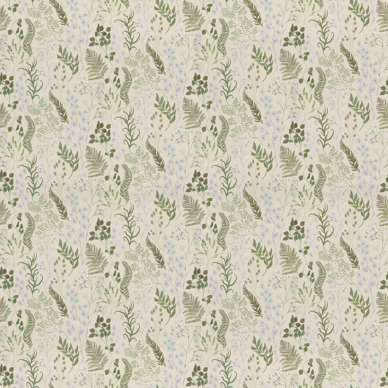 Floral Cream Fabric - Aileana Printed Cotton Fabric (By The Metre) Jasmine Voyage Maison