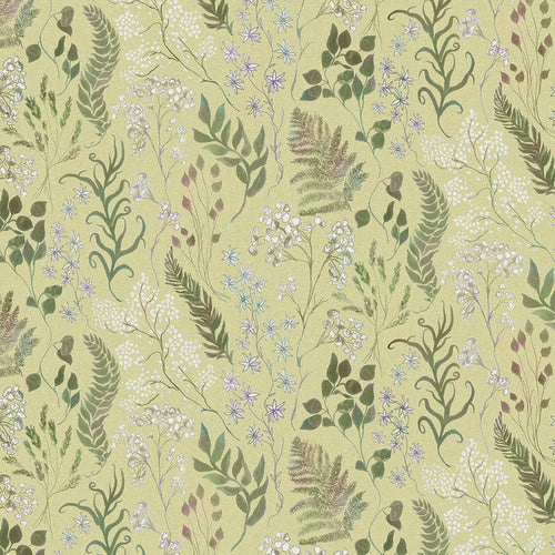 Floral Green Fabric - Aileana Printed Cotton Fabric (By The Metre) Pear Voyage Maison