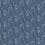 Floral Blue Fabric - Aileana Printed Cotton Fabric (By The Metre) River Voyage Maison