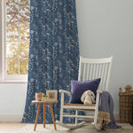 Floral Blue Fabric - Aileana Printed Cotton Fabric (By The Metre) River Voyage Maison