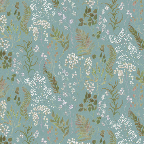 Floral Blue Fabric - Aileana Printed Cotton Fabric (By The Metre) Tide Voyage Maison