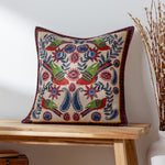 Wylder Akamba Mirrored Parrots Cushion Cover in Navy/Red