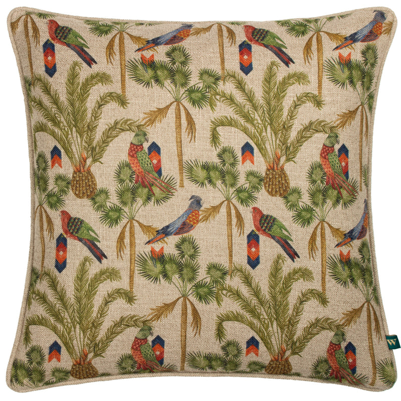 Wylder Akamba Palm Trees Cushion Cover in Olive