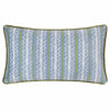 Striped Blue Cushions - Albera Stripe Piped Velvet Cushion Cover French Blue Wylder