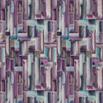 Abstract Purple Fabric - Albers Printed Cotton Fabric (By The Metre) Amethyst Voyage Maison