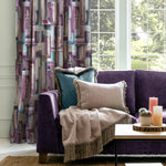 Abstract Purple Fabric - Albers Printed Cotton Fabric (By The Metre) Amethyst Voyage Maison