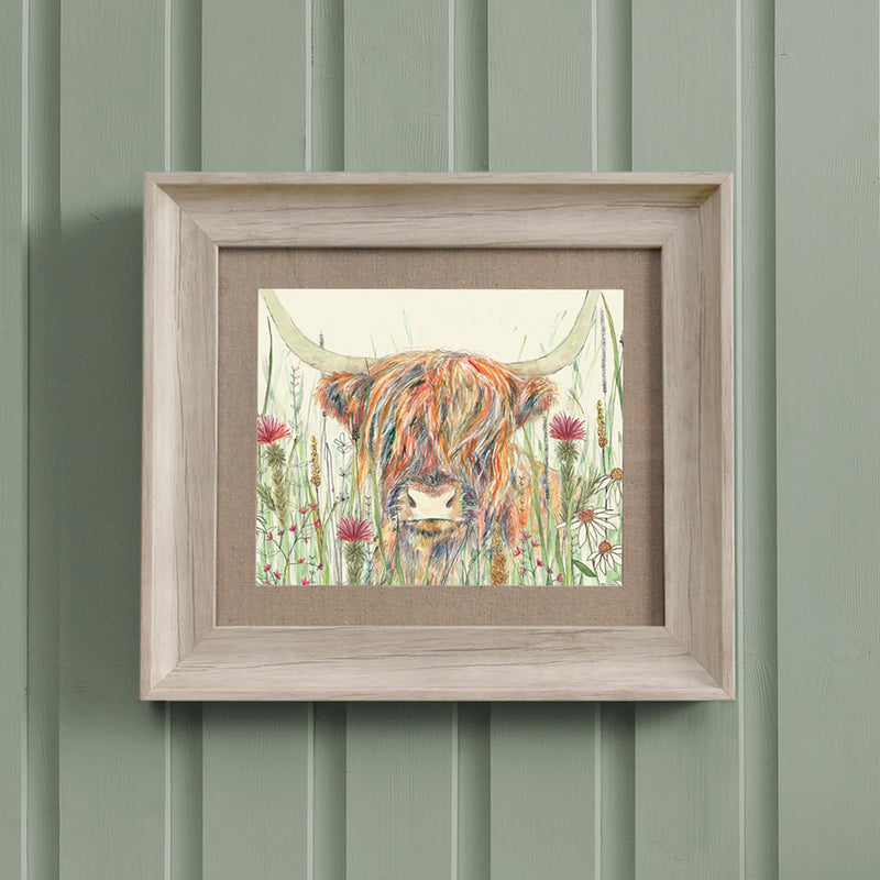 Voyage Maison Alfie Highland Cow Framed Print in Birch