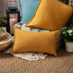 Plain Yellow Cushions - Alfresco Outdoor Oxford Polyester Filled Cushion Ochre Voyage Maison