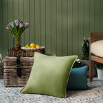 Plain Green Cushions - Alfresco Outdoor Square Oxford Polyester Filled Cushion Meadow Voyage Maison