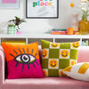 Abstract Pink Cushions - All Eyes On You Boucle Cushion Cover Orange/Pink Heya Home