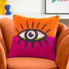 Abstract Pink Cushions - All Eyes On You Boucle Cushion Cover Orange/Pink Heya Home