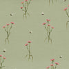 Floral Green Fabric - Allimore Printed Cotton Fabric (By The Metre) Sage Voyage Maison