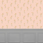 Floral Orange Wallpaper - Allimore  1.4m Wide Width Wallpaper (By The Metre) Apricot Voyage Maison