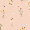 Floral Orange Wallpaper - Allimore  1.4m Wide Width Wallpaper (By The Metre) Apricot Voyage Maison