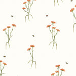 Floral Cream Wallpaper - Allimore  1.4m Wide Width Wallpaper (By The Metre) Linen Voyage Maison